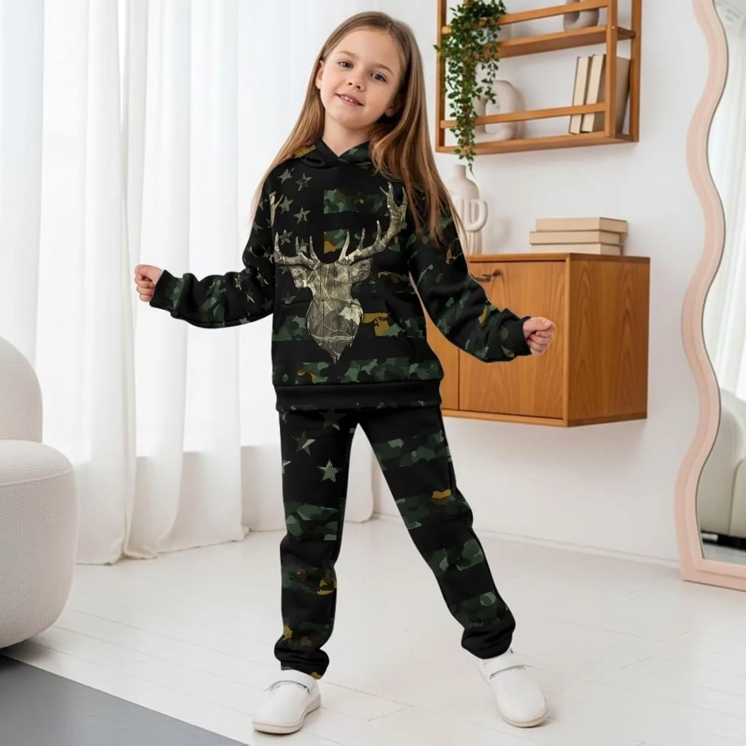 Спортивный костюм для девочек DISNIMO, Deer Camo Green — фото 3