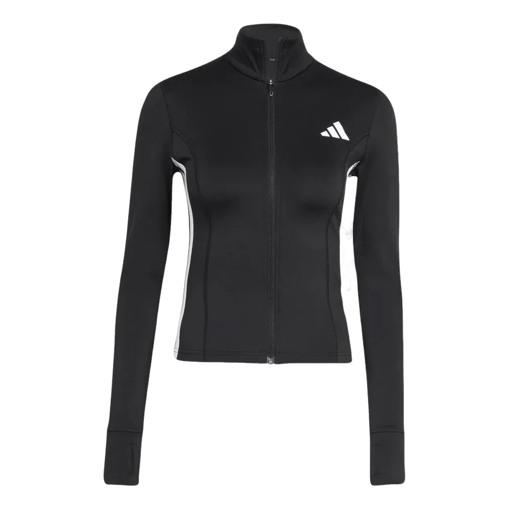 Женская куртка для тренировок Workout Essentials Zip Through Jacket 'Black White' adidas, Black/White
