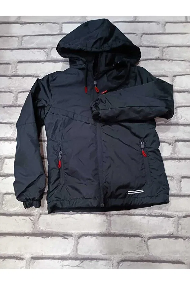 Детское пальто для девочек с капюшоном Azra Çocuk Giyim, Black