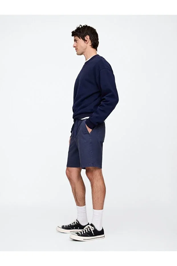 Мужские шорты с эластичным поясом Essential Pull-On Khaki Shorts Gap, Navy Blue-004 — фото 4