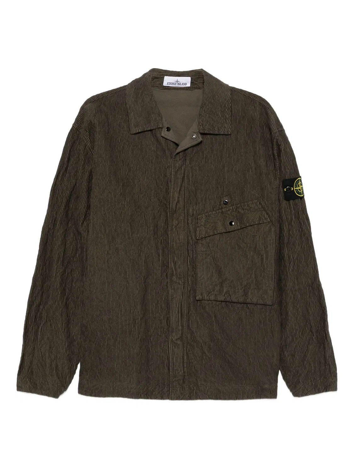 Рубашка-куртка из ребристого кордюра Stone Island, зеленый