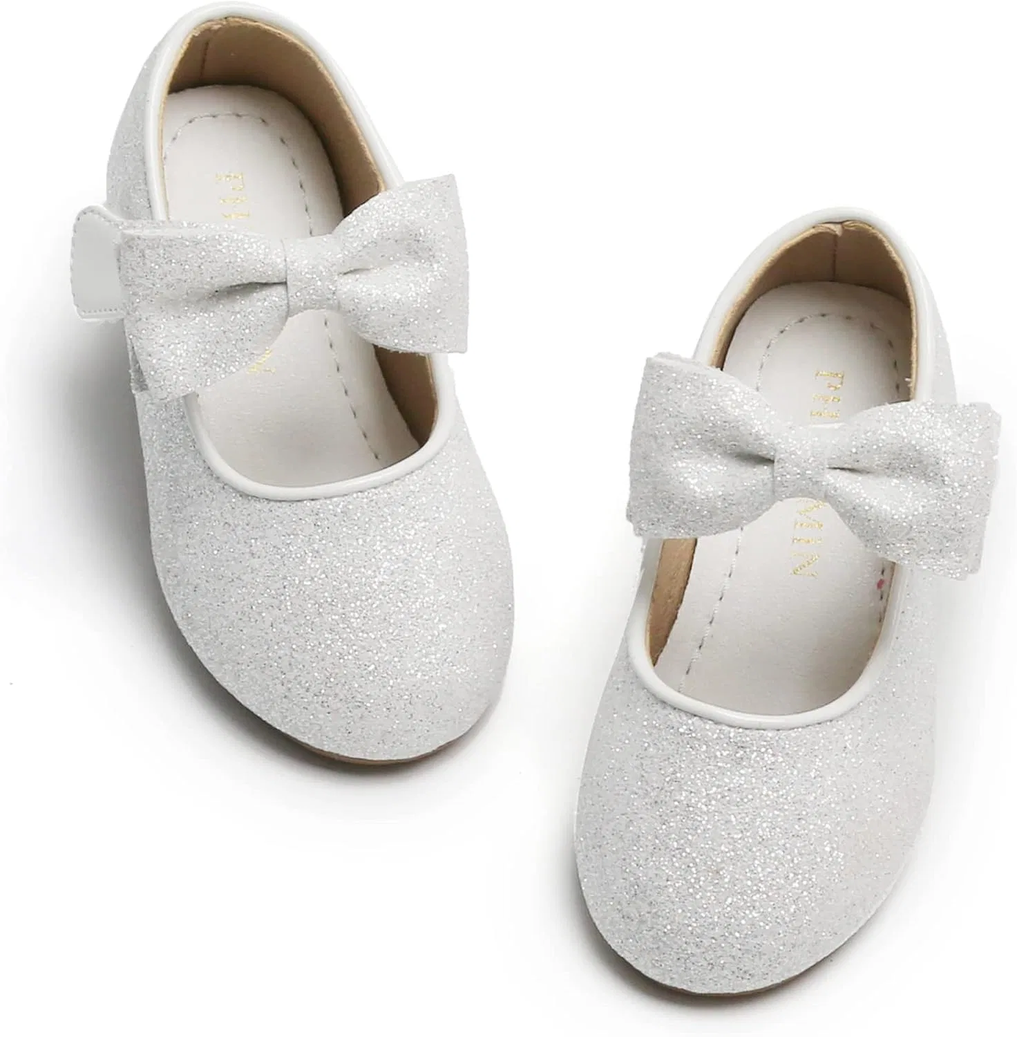 Детские балетки для девочек Flower Girl PHIRAMIN, Glitter White