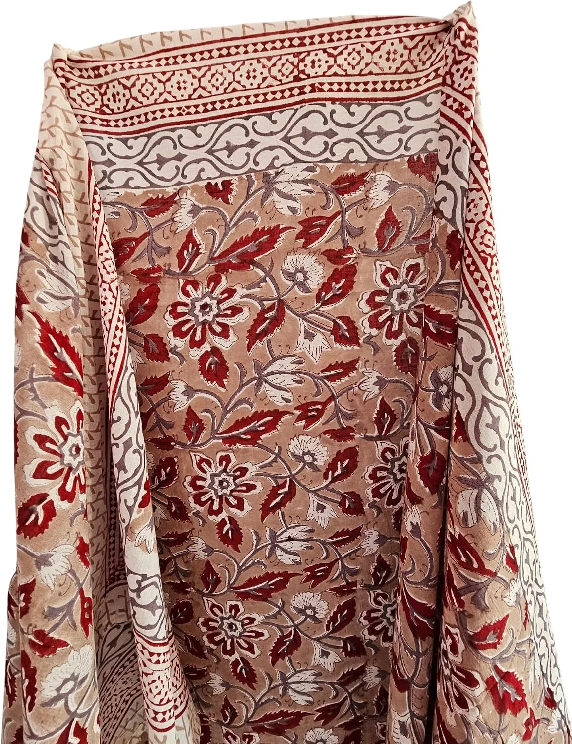 Женский парео-саронг с флористическим принтом Hand Block Printed Cotton, Multicolor — фото 2