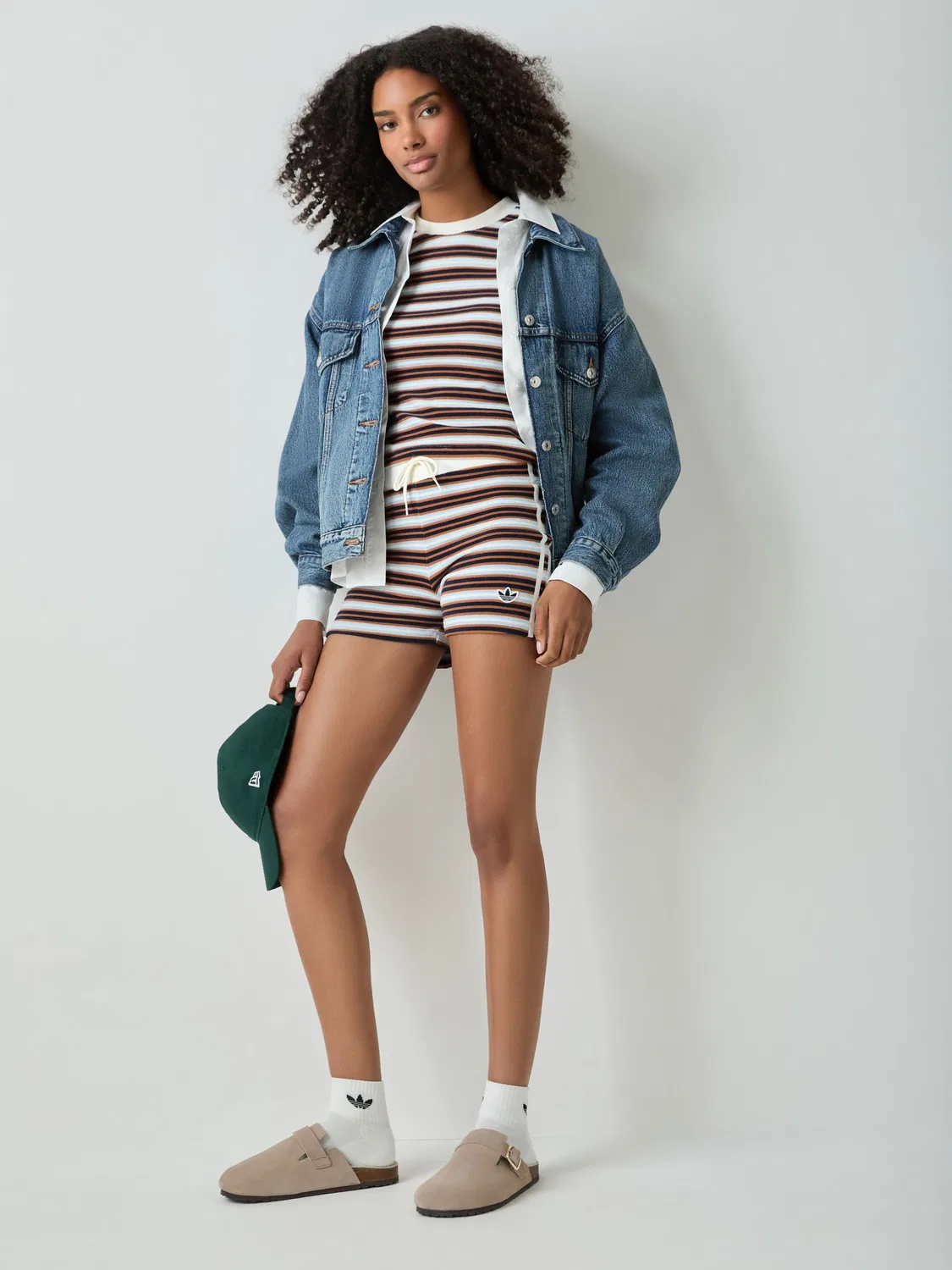 Футболка поло с полосками adidas Originals Summer Glow Slim Striped, оранжевый — фото 2