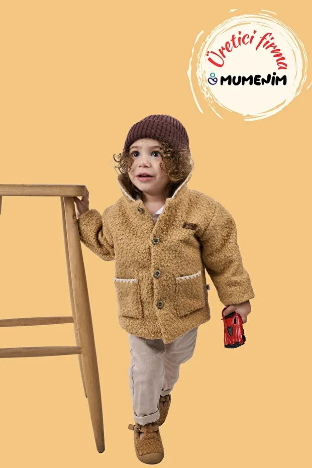 Детское пальто для девочек из плюша Mumenim, Tan Color