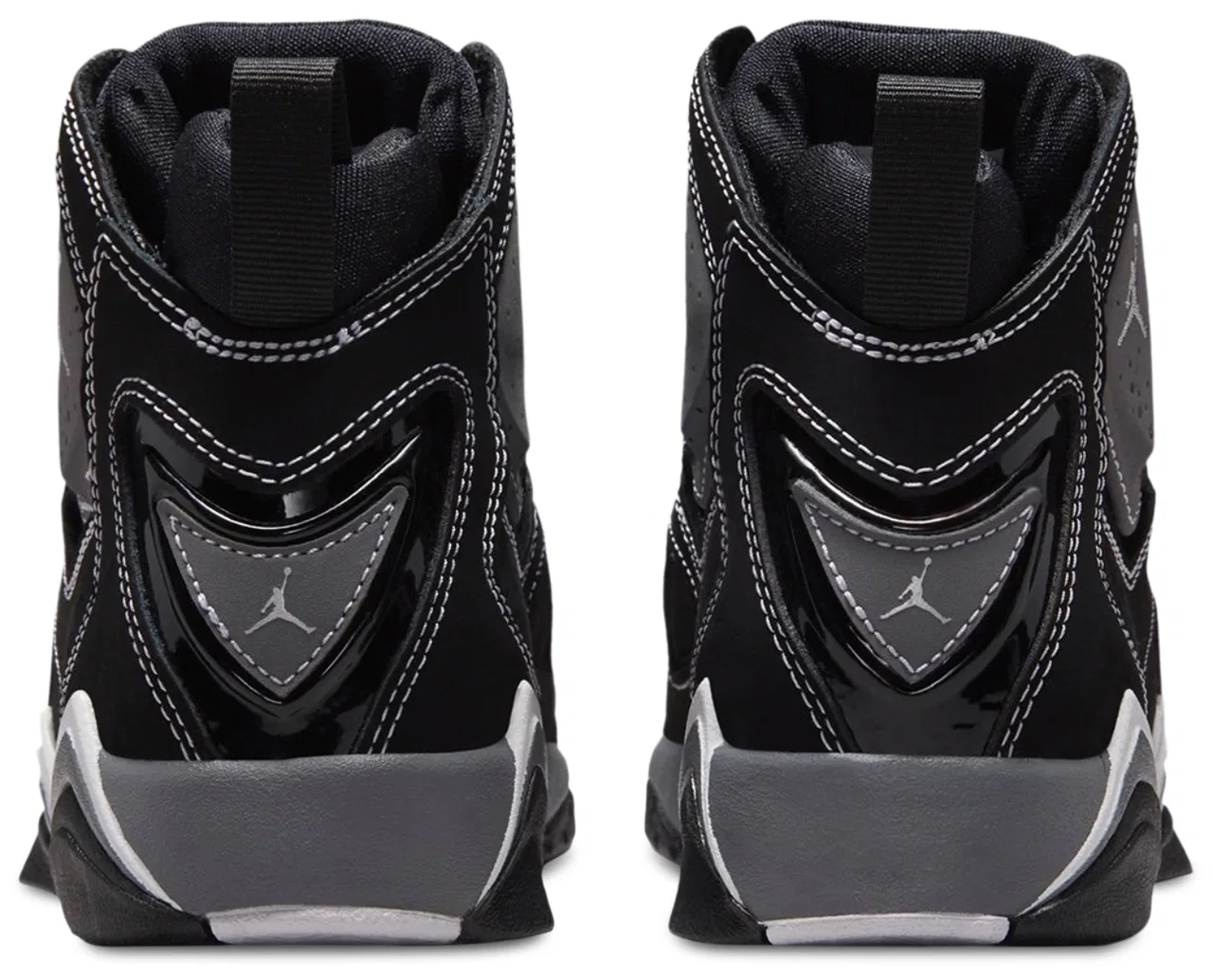 Детские баскетбольные кроссовки с кожаным верхом True Flight Jordan, Black Silver — фото 3