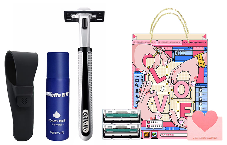 Подарочный набор Gillette Mach3: бритва + сменные кассеты (3 шт) + пена для бритья — фото 3