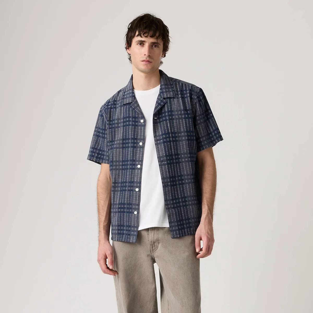 Стандартная хлопковая льняная походная рубашка Sunset Levi's, Zoe Plaid Dobby - Blue — фото 3