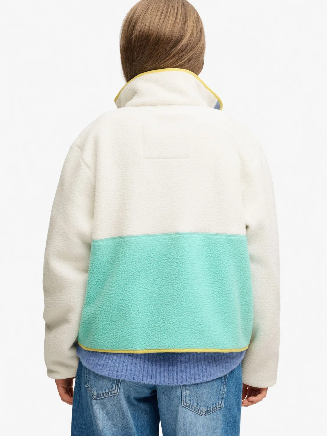Флисовая куртка Colour Block Superdry, бело-синяя — фото 2
