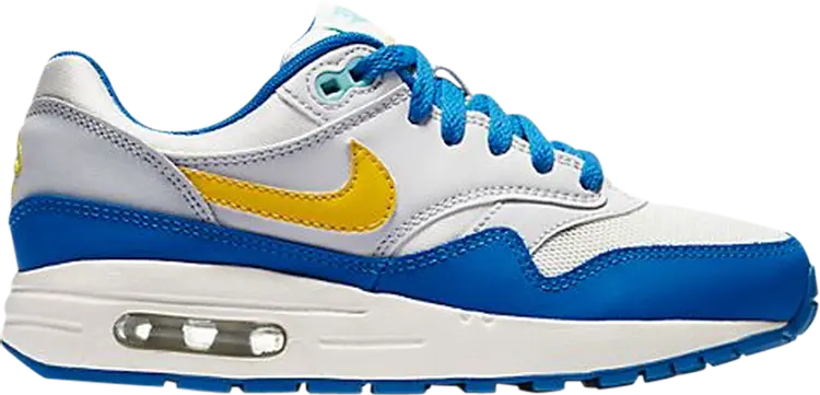 

Кроссовки Nike Air Max 1 GS 'Signal Blue Amarillo', кремовый