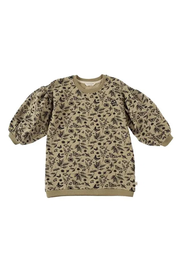Детские свитшот для девочек с длинным рукавом Little Gusto, Khaki — фото 2