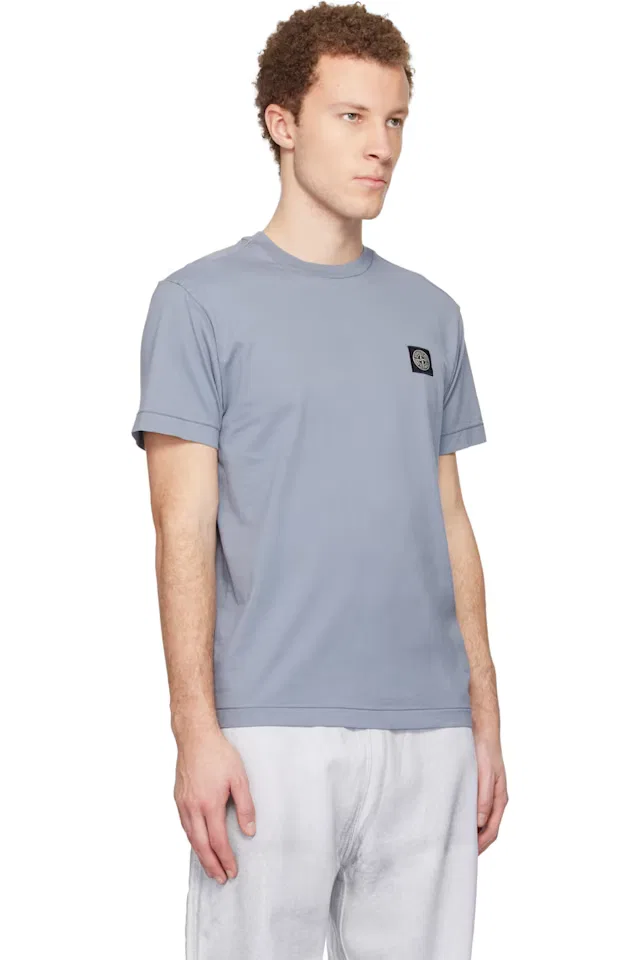 Синяя футболка из хлопкового трикажа 2100027 60/2 Stone Island — фото 2