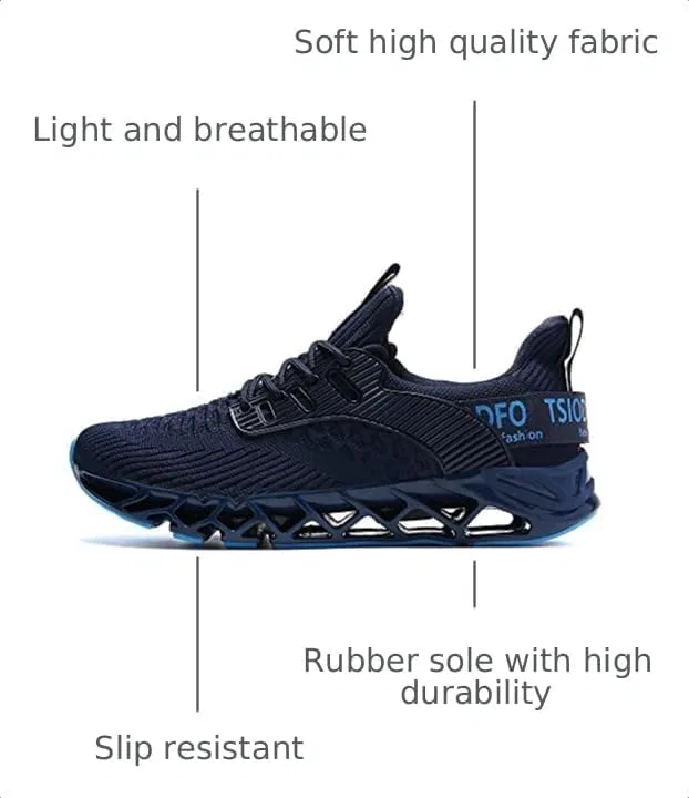 Детские кроссовки для бега с принтом TSIODFO, Navy Blue — фото 3