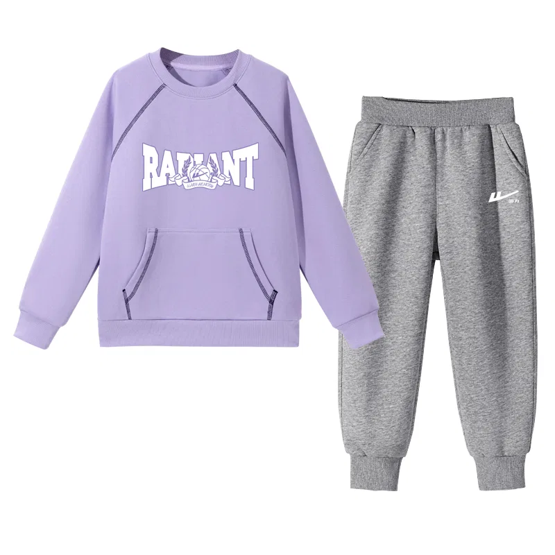 Детский спортивный комплект в стиле хип-хоп, Light Purple/H White Purple-Gray/H Silicone Huili White K, WARRIOR — фото 4