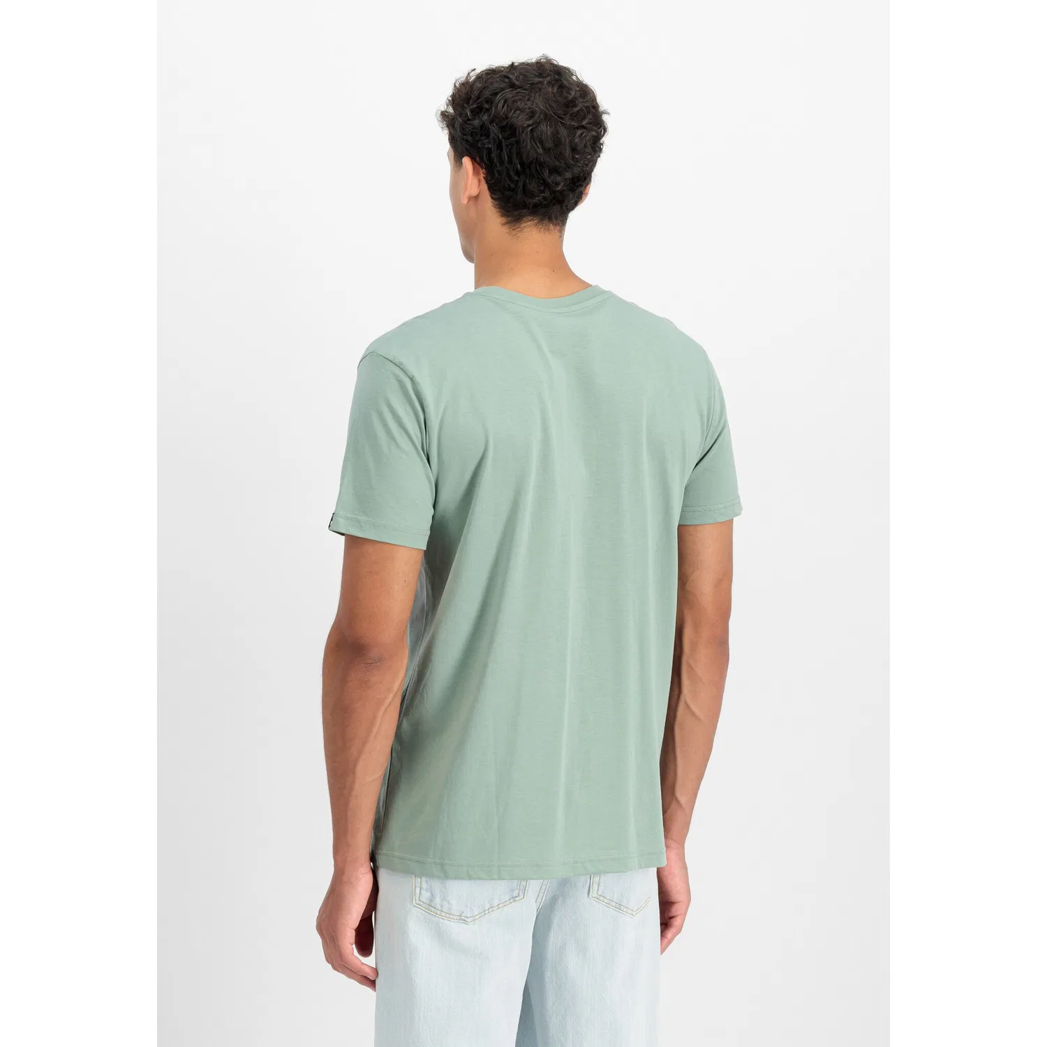 Детская хлопковая футболка Regular Fit Alpha Industries, Frost Green — фото 2
