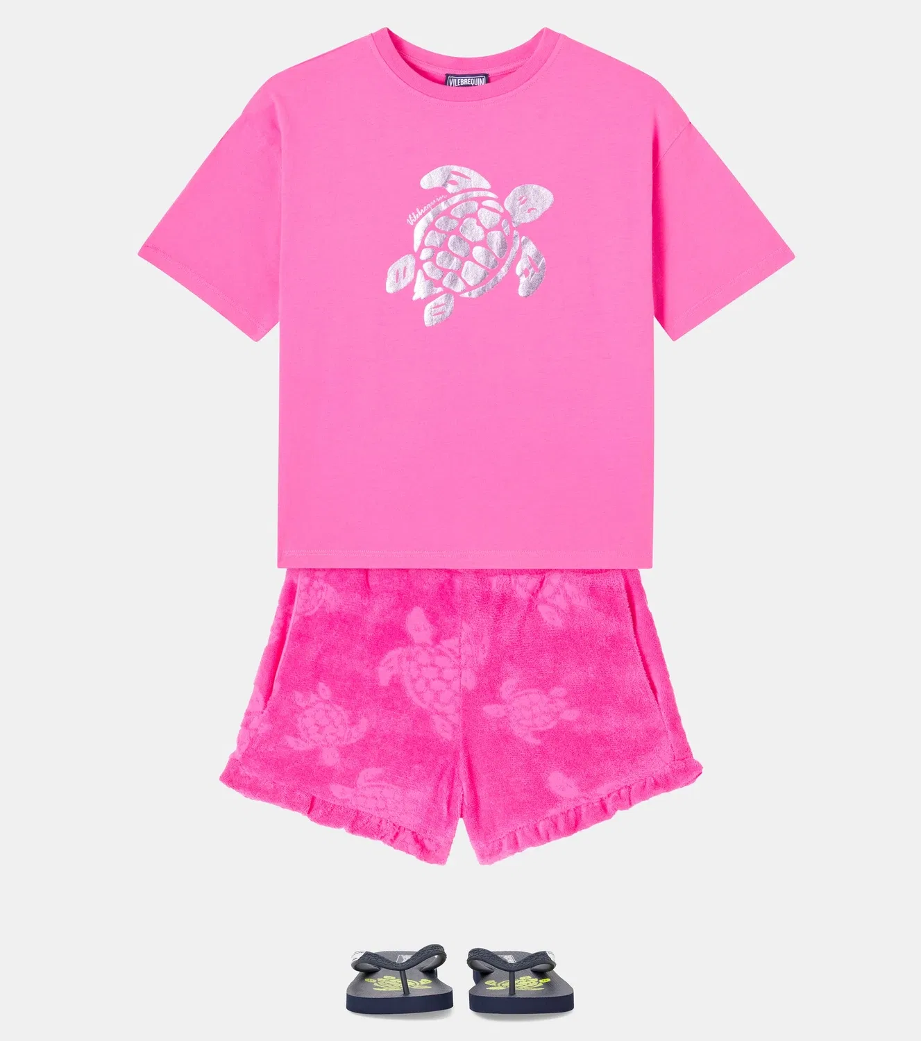 Шорты хлопковые махровые Vilebrequin Kids, розовый — фото 2