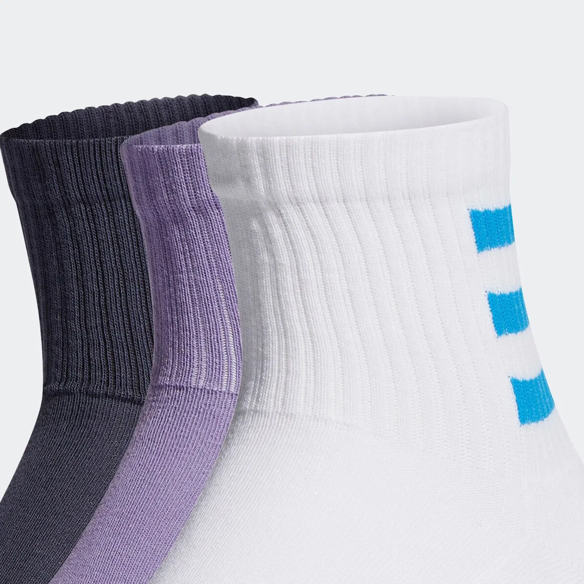 Детские носки с логотипом Adidas Neo, комплект из 3 пар, Dark Gray Navy/Purple/White — фото 4