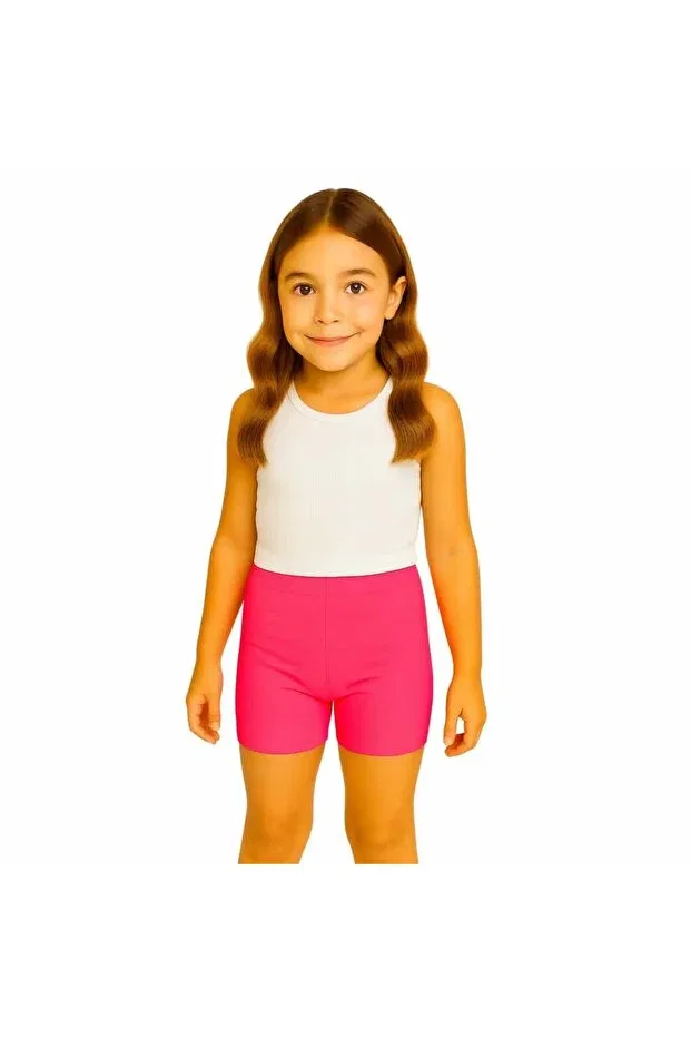 Детские шорты для мальчиков с блестящей лайкры Candy Pink Shiny Lycra Short Tights Ada Kostüm Tasarım, Pink
