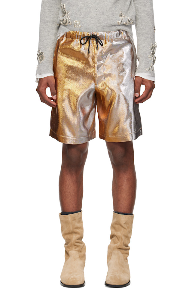 

Ламе шорты Dries Van Noten, золотой