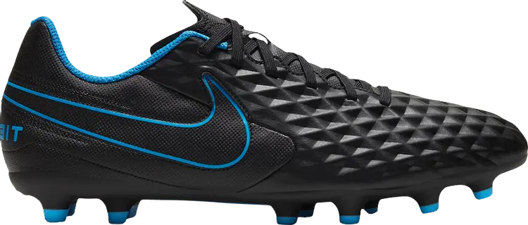 Бутсы Nike Tiempo Legend 8 Club FG MG 'Black Light Photo Blue', черный — фото 2