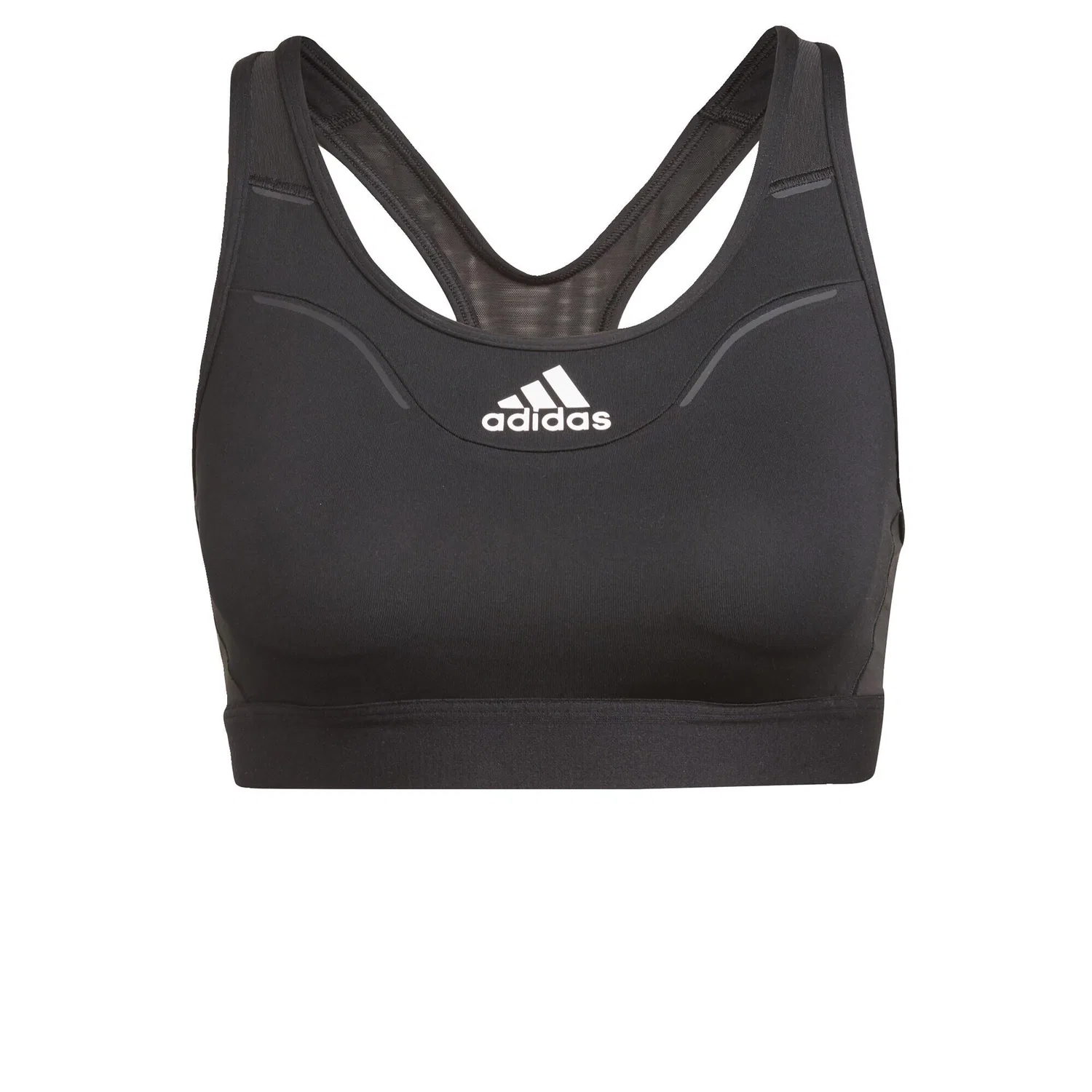 Женский спортивный бюстгальтер с средним уровнем поддержки Believe This HEAT.RDY Adidas, Schwarz Weiss — фото 2