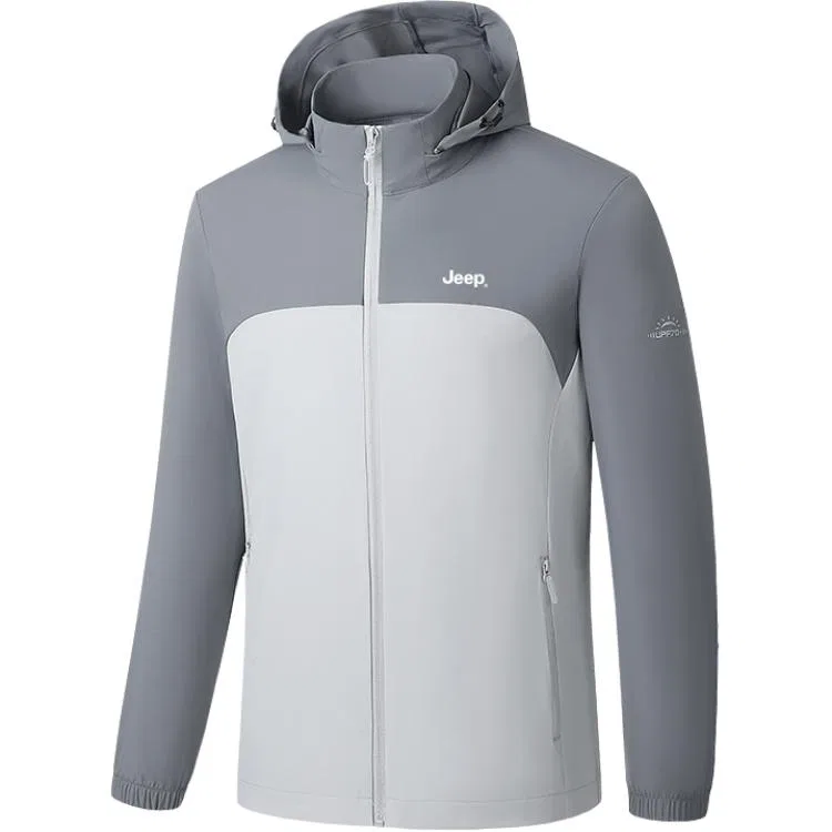 Детская ветровка с капюшоном, тонкая, прямая, Jeep, Beige Gray