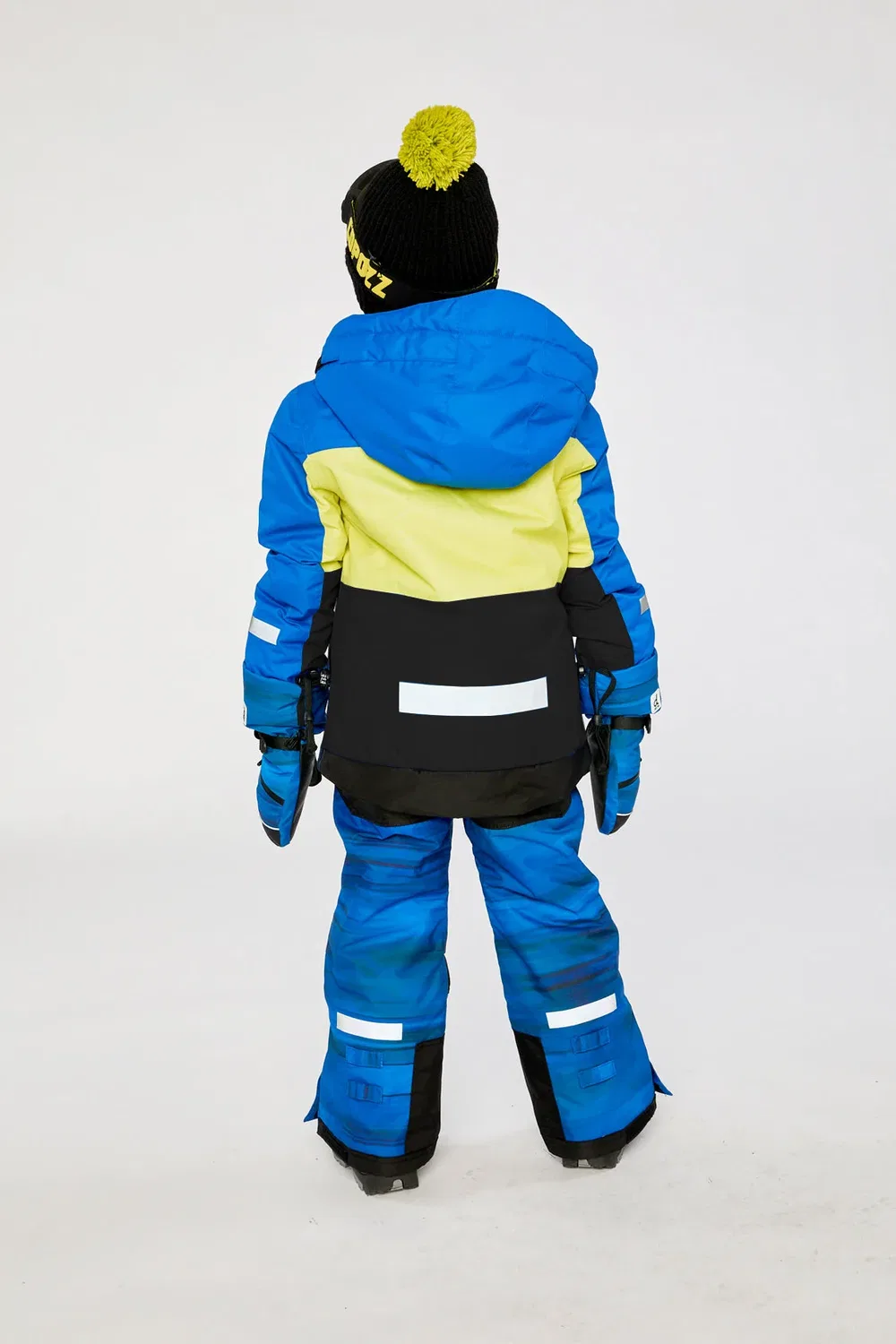 Детский комбинезон для мальчиков зимний утепленный Two Piece Teknik Snowsuit Deux par Deux, Royal Blue And Yellow — фото 4