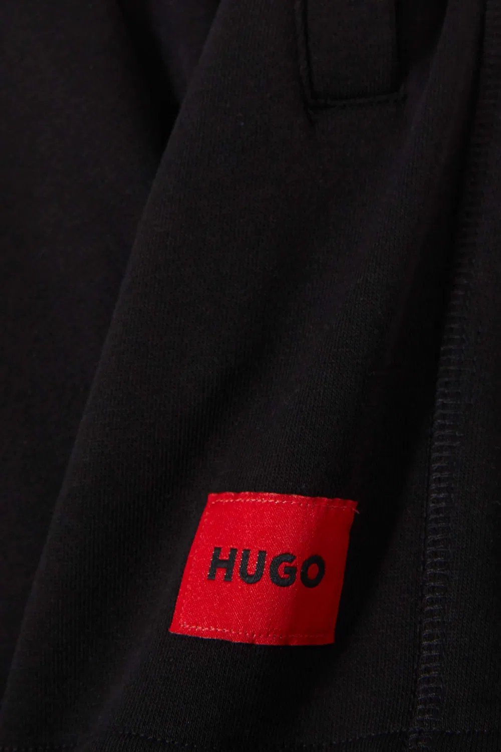 Шорты из хлопкового футера с логотипом HUGO, черный — фото 3