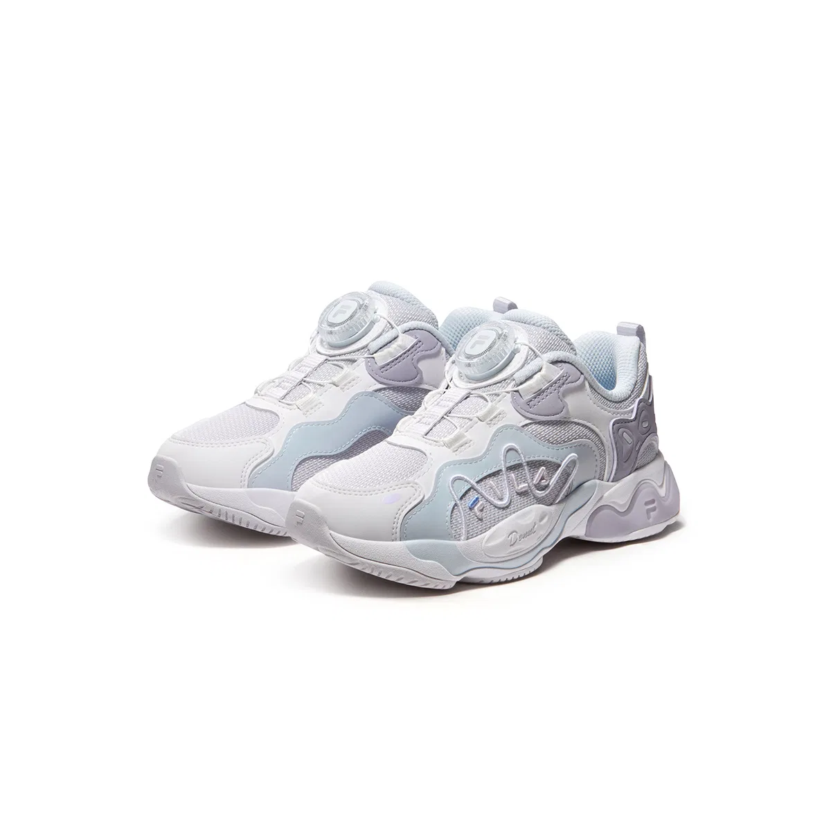 Детские кроссовки с принтом FILA KIDS, Lilac White — фото 4