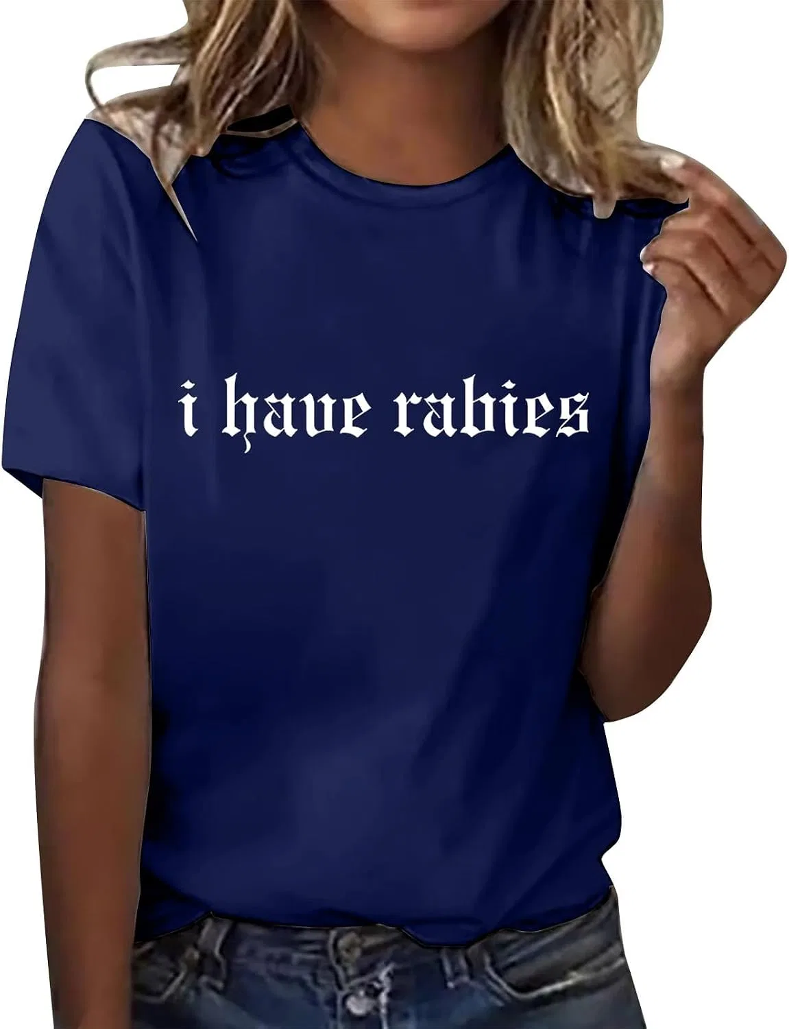Женская футболка с коротким рукавом Funny Tshirts, Dark Blue — фото 2