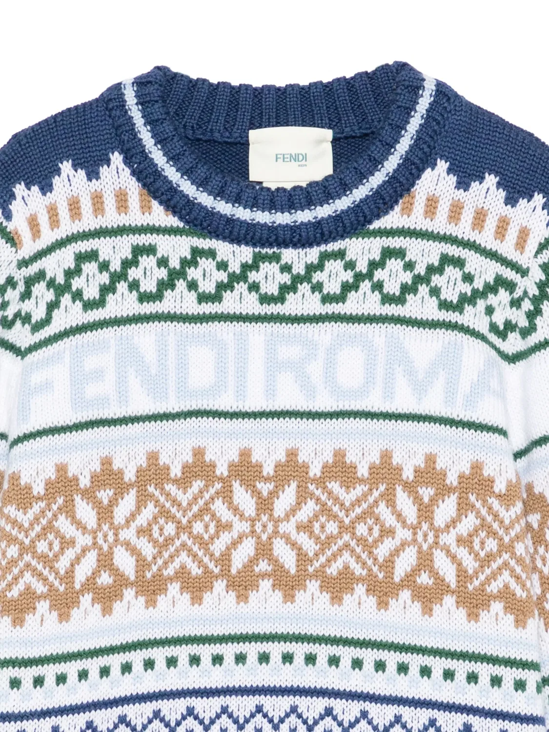 Свитер с логотипом Fairisle FENDI, синий — фото 2