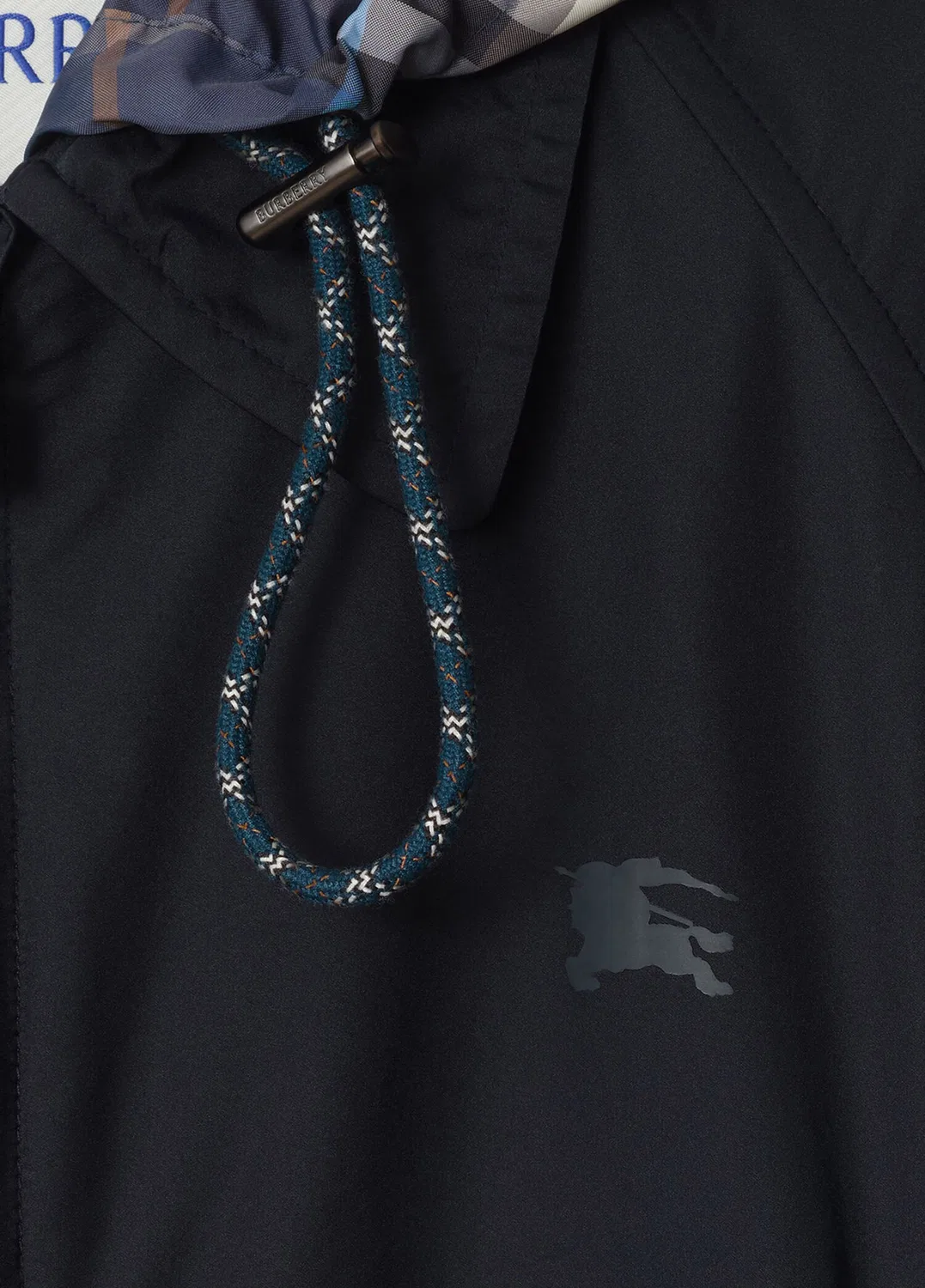 Куртка Burberry Newcott Hooded, укороченный силуэт, синий — фото 4