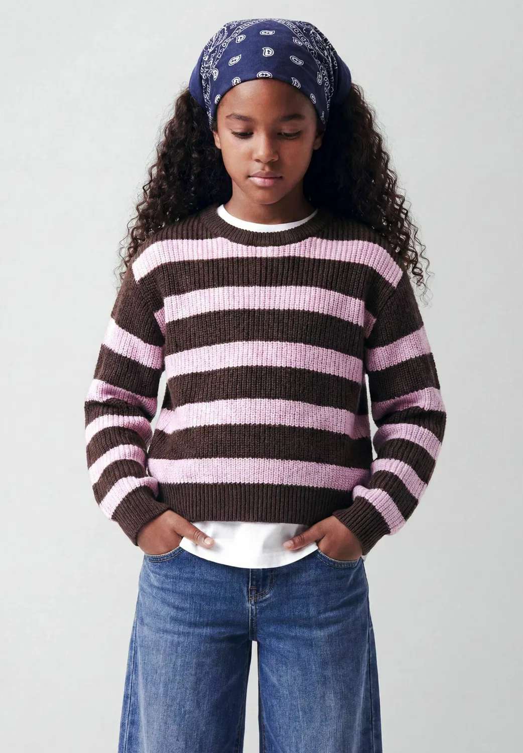Nkfpnilian ls boxy short knit - jumper Name It, Seal Brown — фото 2