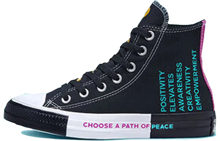Детские кеды из канваса с принтом Chuck Taylor All Star Hi Seek Peace Black Magenta Converse, Black Magenta