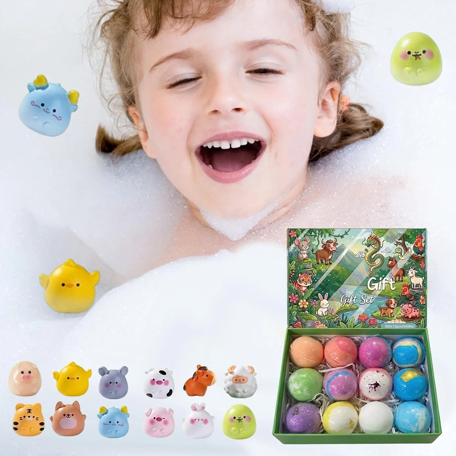 Бомбочки для ванны Hugsweet, 12 шт, ароматные, с плюшевыми игрушками — фото 3