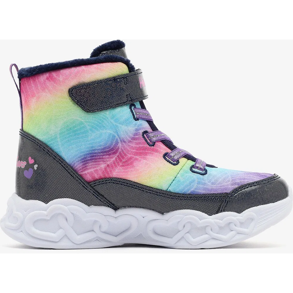 Детские кроссовки для девочек с подсветкой Infinite Heart Lights, Navy Multi Skechers — фото 3