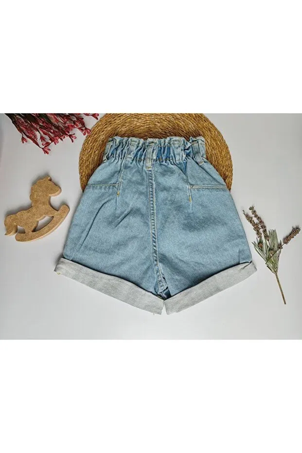 Детские шорты для девочек джинсовые с принтом Moda Rüyası, Blue