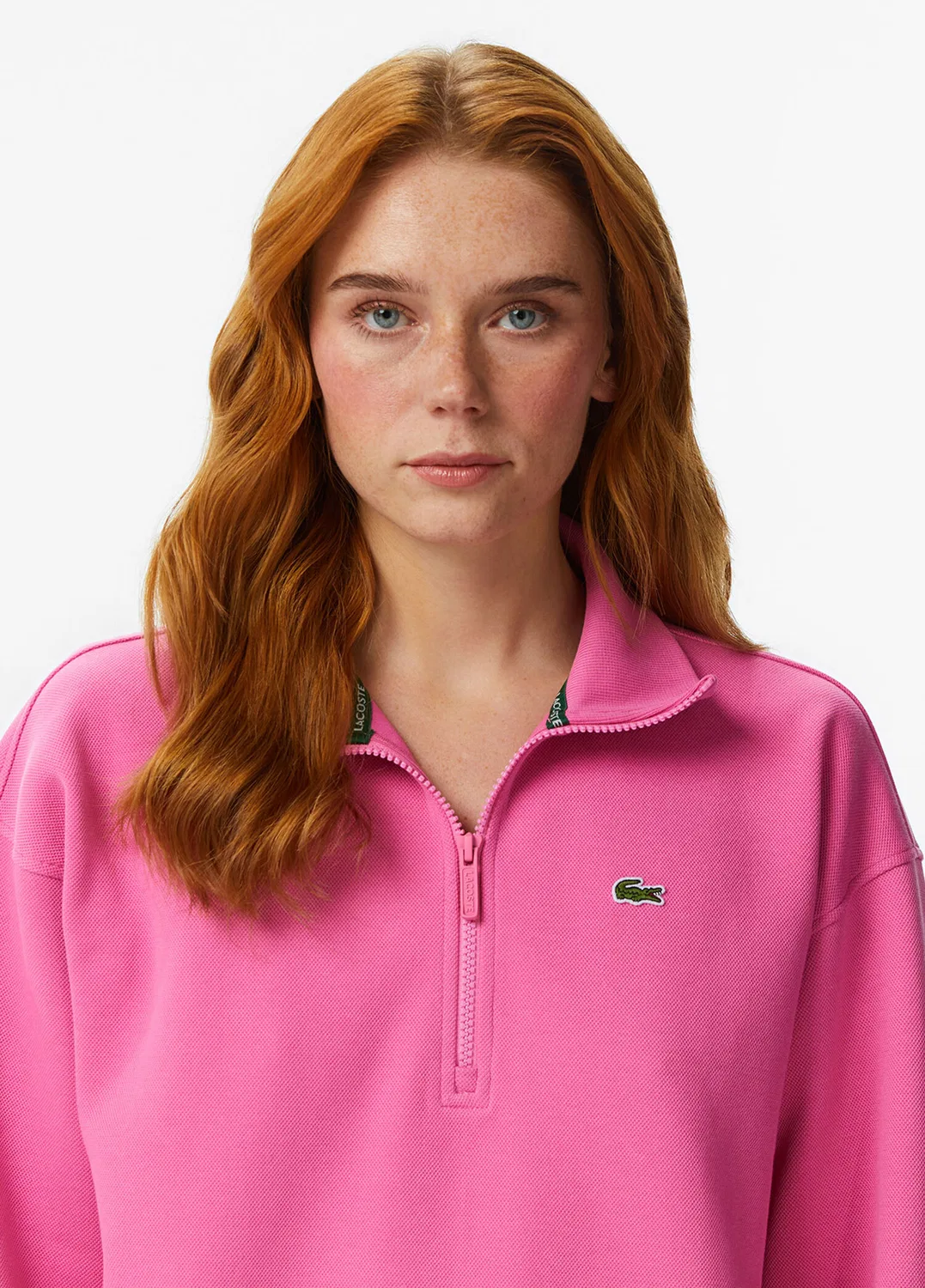 Свитшот женский Lacoste Relaxed Fit, розовый — фото 2
