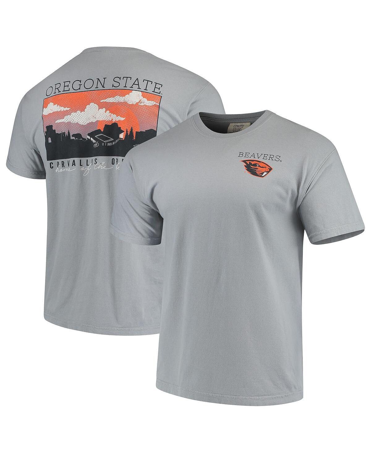 

Мужская серая футболка oregon state beavers team comfort colours campus scenery Image One, серый