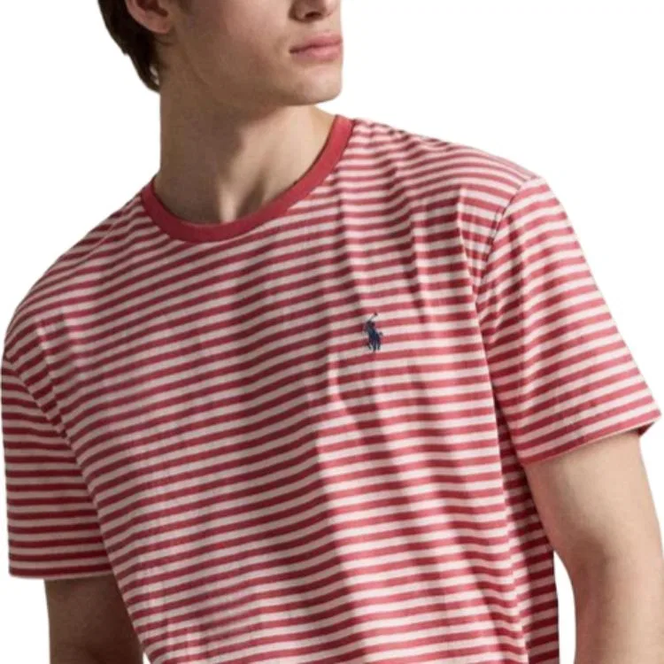 Футболка Polo Ralph Lauren мужская красная с круглым вырезом — фото 3