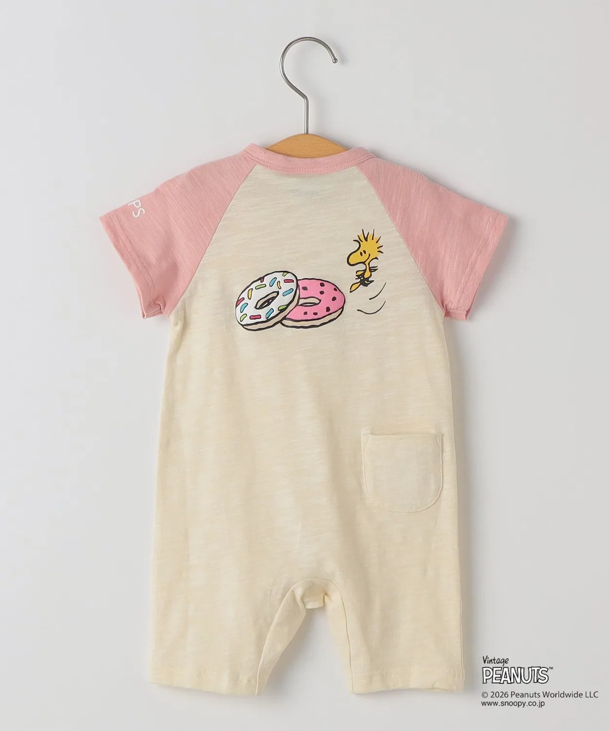 Детский хлопковый боди-комбинезон с принтом Snoopy Donut SHIPS, Pink — фото 2