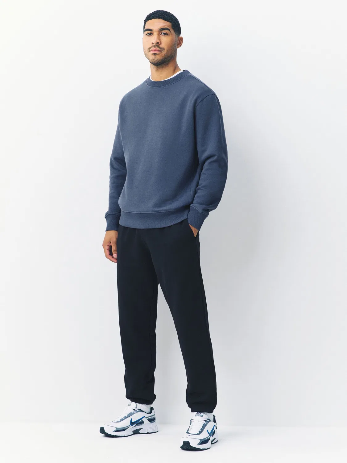 Свитшот с круглым вырезом, тяжелый хлопок, Regular Fit Next, стальной синий — фото 2