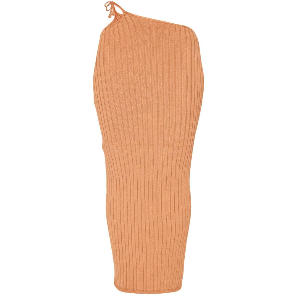 

Юбка PrettyLittleThing Wide Rib Knitted Maxi, коричневый