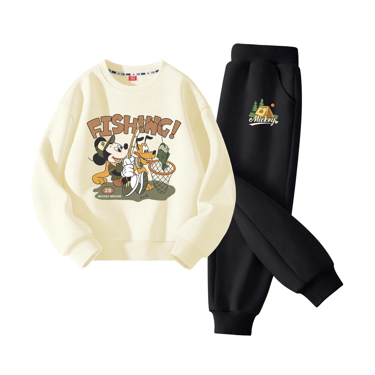 Детский спортивный костюм с принтом Disney, Di Fishing Donuts Yellow+Di Tent K Black, Disney, Di Fishing Donuts Yellow+Di Tent K Black