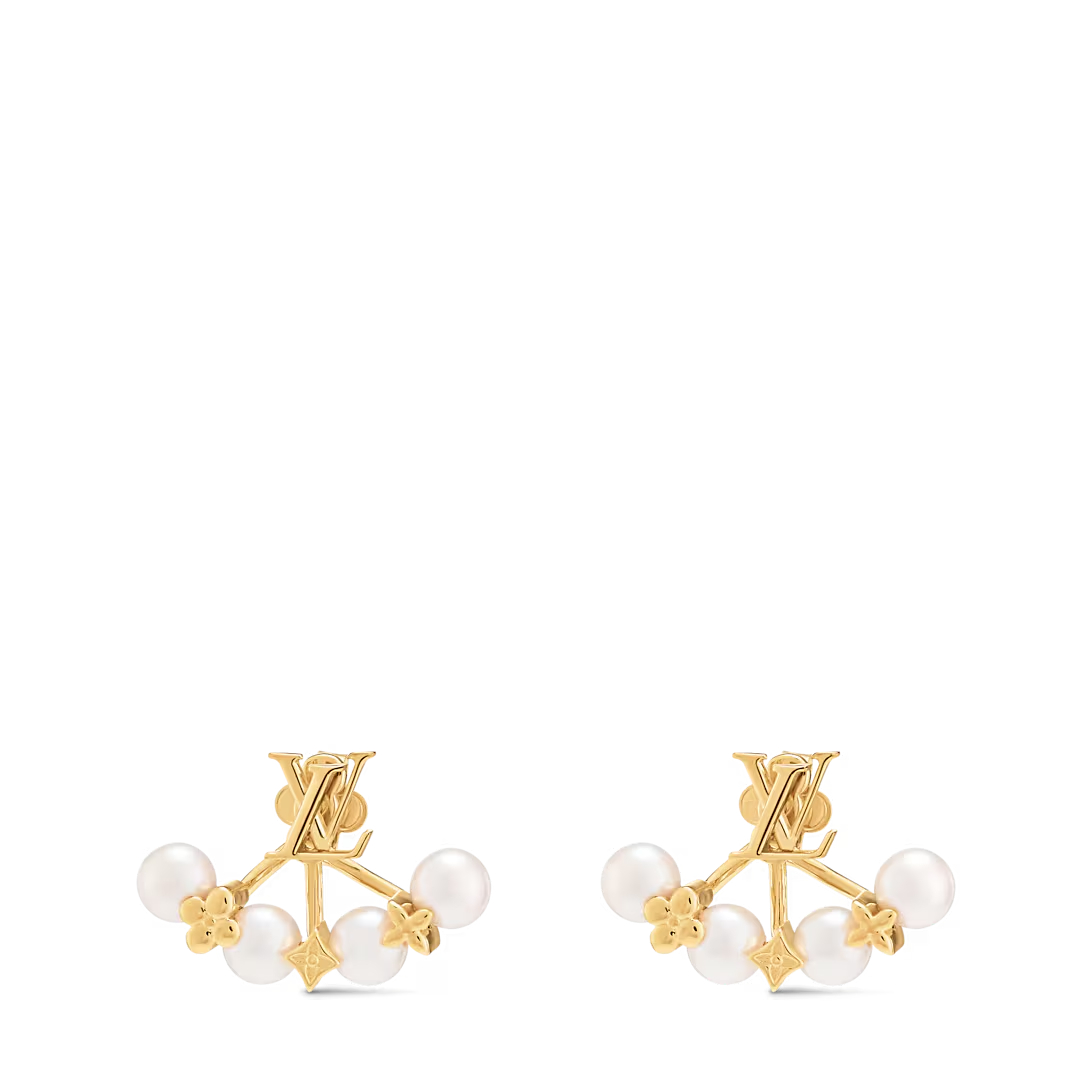 

Серьги с жемчугом Minigram Louis Vuitton, золотой
