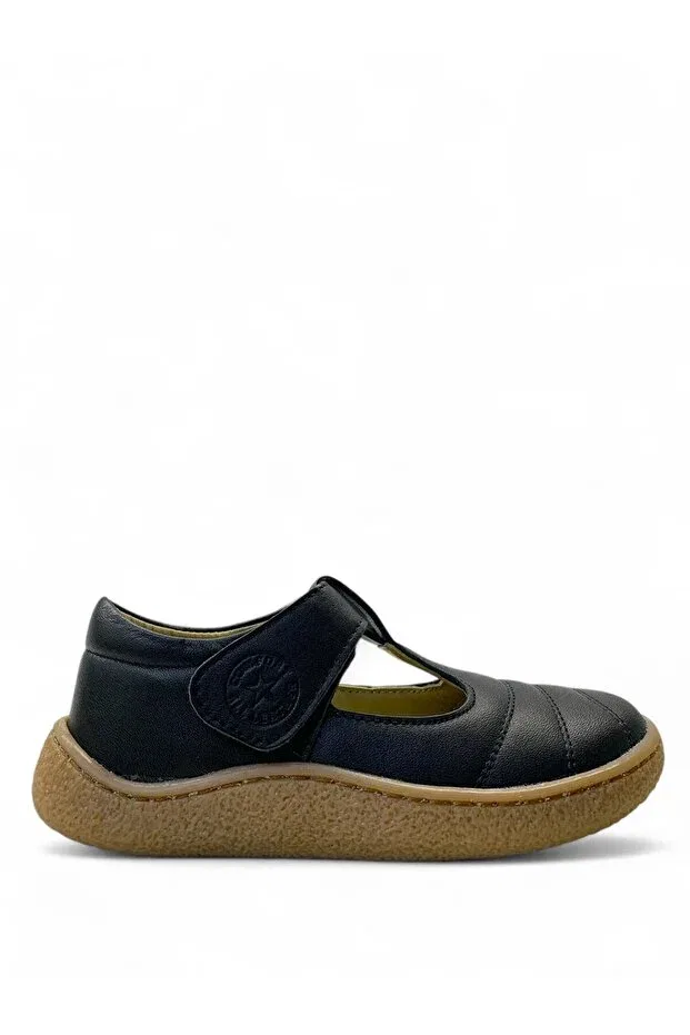 Детские балетки для девочек кожаные 512 orthopedic Tuğba Ortopedi, Black