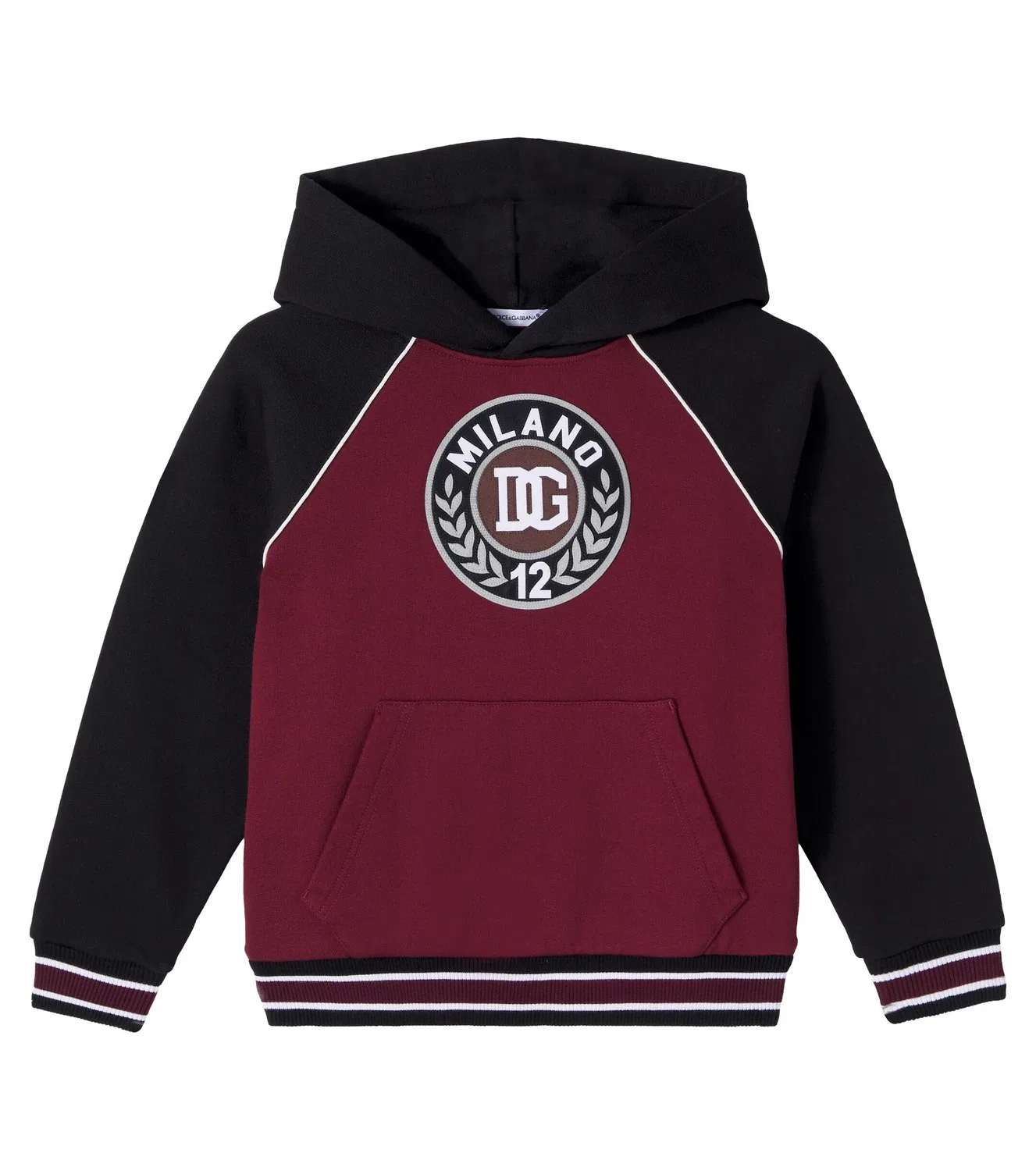Толстовка хлопковая с вышитым логотипом Dolce&Gabbana Kids, бордовый