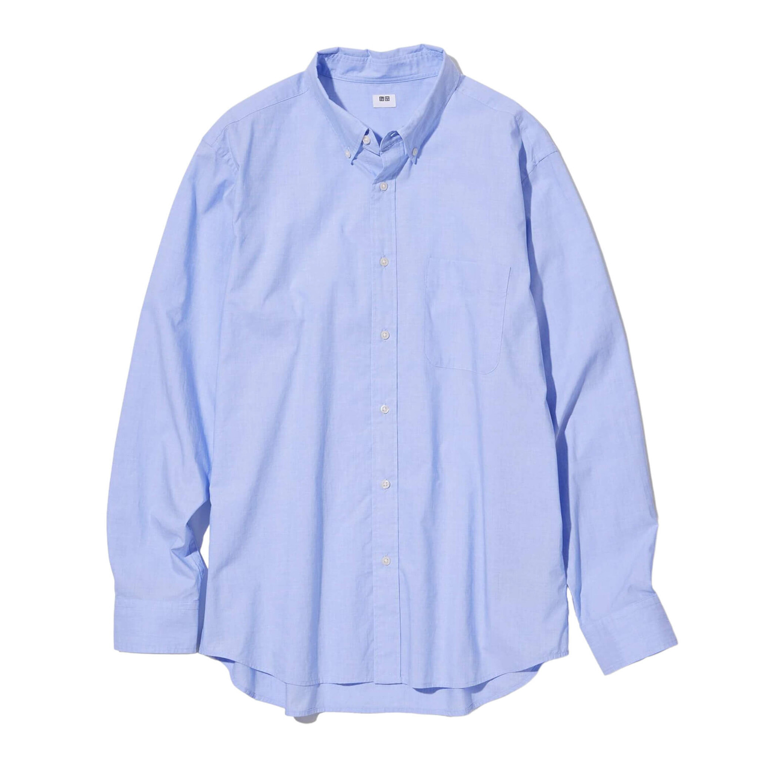 

Рубашка Uniqlo Extra Fine Cotton Broadcloth Long Sleeve, голубой