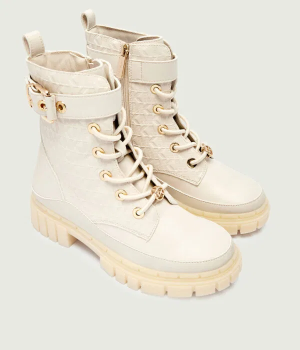 Детские ботинки для мальчиков из искусственной кожи Blake Colby Michael Kors Kids, бежевый — фото 3