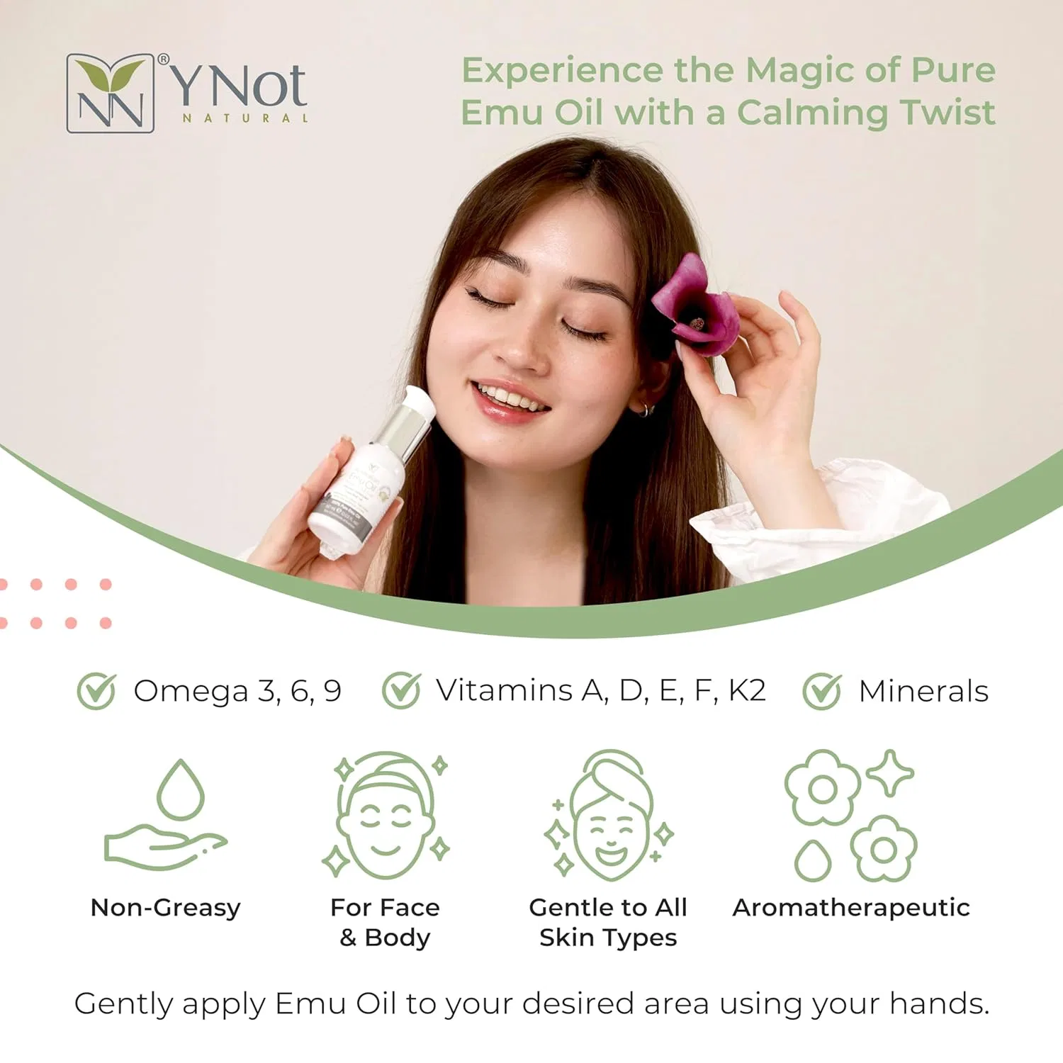 Масло для тела, лица и волос Emu Oil с эвкалиптом, 200 мл, Y Not Natural — фото 2